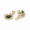 Brass Micro Pave Green Cubic Zirconia Pendants ZIRC-N039-195-NF-2