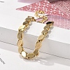 304 Stainless Steel Oval Link Chain Bracelets for Women BJEW-F488-18G-2
