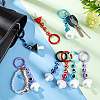 4Pcs 4 Colors Mushroom Resin Pendant Keychains KEYC-NB0001-60-4