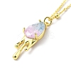 Synthetic Crystal Teardrop Pendant Necklace NJEW-G016-03B-1