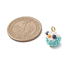 Glass Seed Beaded Bird Charms PALLOY-MZ00971-02-2