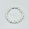 Fashionable Heart & Round Natural Quartz Crystal Rock Crystal Beaded Stretch Bracelets for Women Men EN4450-1-1