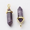Natural Amethyst Pointed Pendants X-G-G902-A04-1