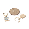6 Pairs 6 Styles Square & Triangle & Flat Round Alloy Enamel Dangle Leverback Earrings EJEW-JE05239-3