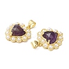 Natural Amethyst Pendants G-E599-05G-A03-3