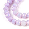 Anti-Tarnish Electroplate Rondelle Glass Beads Strands EGLA-T021-4mm-17-02-3