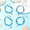 4Pcs Ocean Series Zinc Alloy Charm Bracelets BJEW-JB11899-1