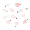 12Pcs 12 Style Synthetic & Natural Rose Quartz Pendants G-TA0002-20-3