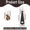 4Pcs 2 Colors Imitation Leather Hat Clips FIND-GF0008-14D-2