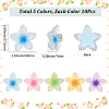 50Pcs 5 Colors Transparent Resin Cabochons RESI-SC0006-24-2