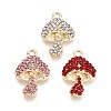 Rack Plating Alloy Rhinestone Pendants PALLOY-T091-26M-G-1