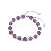 8.5mm Round Natural Amethyst & ABS Plastic Imitation Pearl Braided Bead Braclets BJEW-JB10654-1
