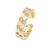 Brass Micro Pave Clear Cubic Zirconia Cuff Rings for Women RJEW-S398-02G-4