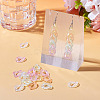 400Pcs Luminous Rainbow Iridescent Plating Transparent Acrylic Linking Rings OACR-TA0002-80-6