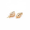 Brass Micro Pave Clear Cubic Zirconia Peg Bails Pendants KK-S364-068-2