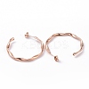 201 Stainless Steel Wave C-shape Stud Earrings with Iron Plating(IP) 304 Stainless Steel Pins EJEW-G298-04RG-2