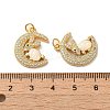 Brass Micro Pave Cubic Zirconia with Synthetic Opal Pendants KK-D096-20G-3