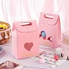  20Pcs 2 Style Rectangle Paper Bags with Handle and Clear Heart Shape Display Window CON-NB0001-90-2