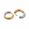 Two Tone 304 Stainless Steel Huggie Hoop Earrings for Women EJEW-C011-07A-2