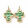 Brass Micro Pave Clear Cubic Zirconia Pendants ZIRC-F135-24G-03B-2