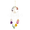 Chakra Flat Round with Tree of Life Wire Wrapped Wind Chimes HJEW-H054-01-1