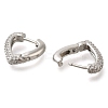 Rack Plating Heart Brass Pave Clear Cubic Zirconia Hoop Earrings EJEW-I310-09P-2
