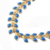 Enamel Ear of Wheat Link Chains Bracelet BJEW-P271-02G-3