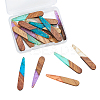 Transparent Resin & Walnut Wood Pendants RESI-CJ0001-78-1
