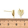 Heart Brass Micro Pave Cubic Zirconia Ear Studs EJEW-D304-35P-3