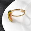 Adjustable 304 Stainless Steel Enamel Cuff Rings for Women RJEW-B152-01G-01-4