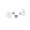 6 Pair Shell Pearl Round Ball Stud Earrings EJEW-A067-18A-P-3