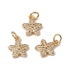 Brass Micro Pave Clear Cubic Zirconia Charms KK-G439-23G-3