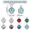 Unicraftale 16Pcs 8 Colors Glass Charms GLAA-UN0001-10-3