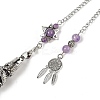 Natural & Synthetic Mixed Stone Cone Dowsing Pendulum Big Pointed Pendants AJEW-Z041-01I-AS-3