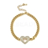 Rack Plating Brass Bracelets with Cubic Zirconia for Women BJEW-D047-01G-01-1