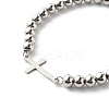 Cross Link Bracelets for Men Women BJEW-JB06687-02-5