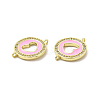 Brass Micro Pave Clear Cubic Zirconia Connector Charms KK-E068-VB053-1-2