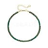 Bohemian Style Synthetic Malachite & Brass Rondelle Disc Heishi Beaded Anklets FS-WG8FF45-05-1