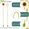 4Pcs 2 Styles Woolen Yarn Crochet Plant Bookmarks AJEW-CP0007-94-6