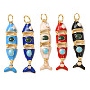 Brass Enamel Pendants KK-C143-44A-G-1