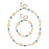 Starfish & Turtle Synthetic Turquoise Beaded Necklace & Bracelet Sets SJEW-JS01385-01-2