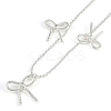 Brass Bowknot Bib Ball Chain Necklaces for Women NJEW-K386-01P-2