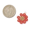 Glass Seed Beaded Flower Pendants PALLOY-MZ01181-01-2
