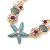 Summer Beach Alloy Enamel & Rhinestone Bib Necklaces NJEW-Z052-01G-2