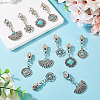 16Pcs 4 Styles Alloy with Synthetic Turquoise Zipper Pulls HJEW-TAC0098-6