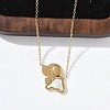 304 Stainless Steel White Enamel & Crystal Rhinestone Dog Pendant Necklaces for Women NJEW-M101-03G-3