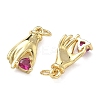 Brass Micro Pave Cubic Zirconia Pendants KK-F930-17G-2