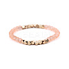 Gold-tone Miyuki Elastic Crystal Beaded Bracelet with Acrylic Tube Beads ST5520873-1