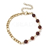 Natural Amber & Cultured Freshwater Pearl Beads Link Bracelets BJEW-JB13694-02-3