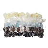 12 Constellation Natural Mixed Gemstone Chip Beaded Stretch Bracelets Sets for Women Men BJEW-JB10264-12-1